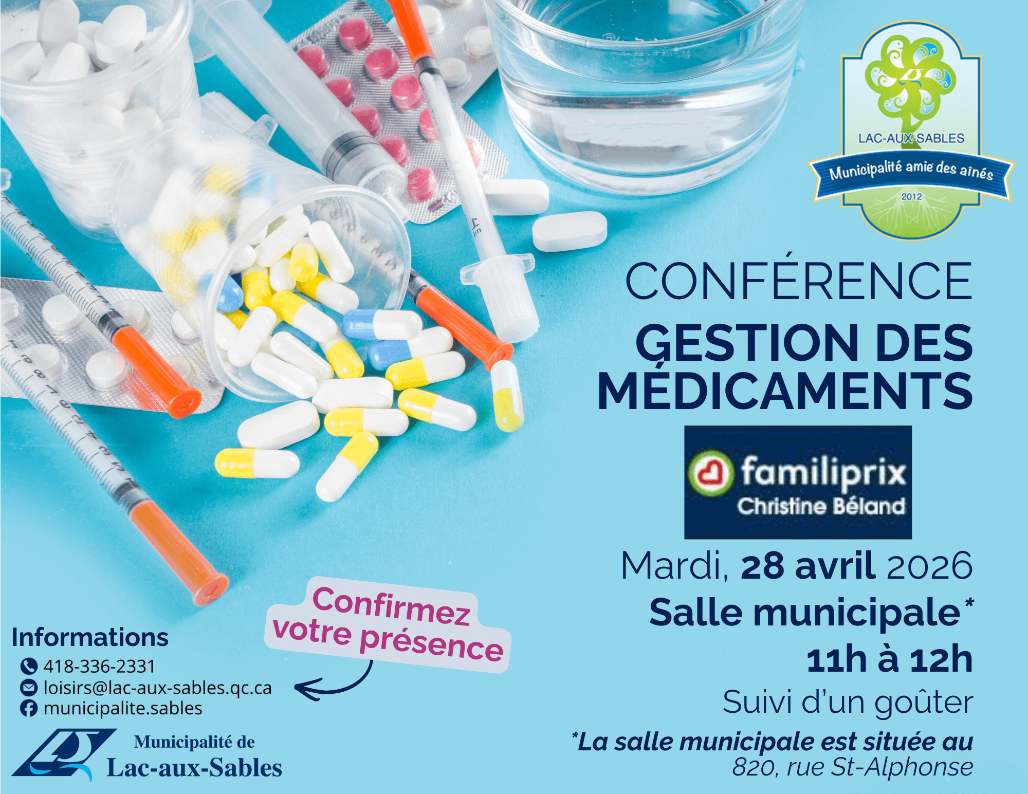 Conférence - La saine gestion des médicaments par Christine Béland, pharmacienne